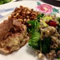 Braised buffalo over polenta, tepiary tri color beans, and wild rice salad is an example of the type of food attendees can expect at the Food Sovereignty Symposium and Festival.