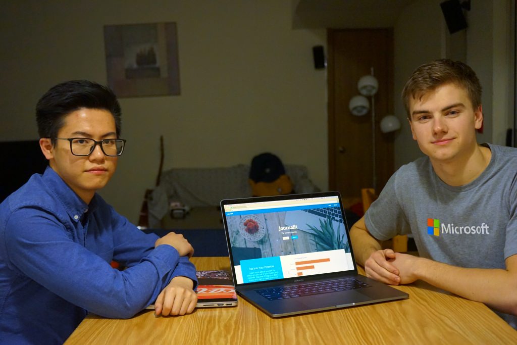 UW-Madison students Shane Lian and Colin Harris have created a journaling app called "Journalit."