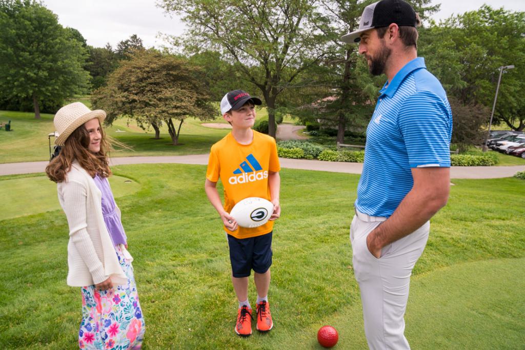 Myla and Preston Ray talk with Packers quarterback Aaron Rodgers.