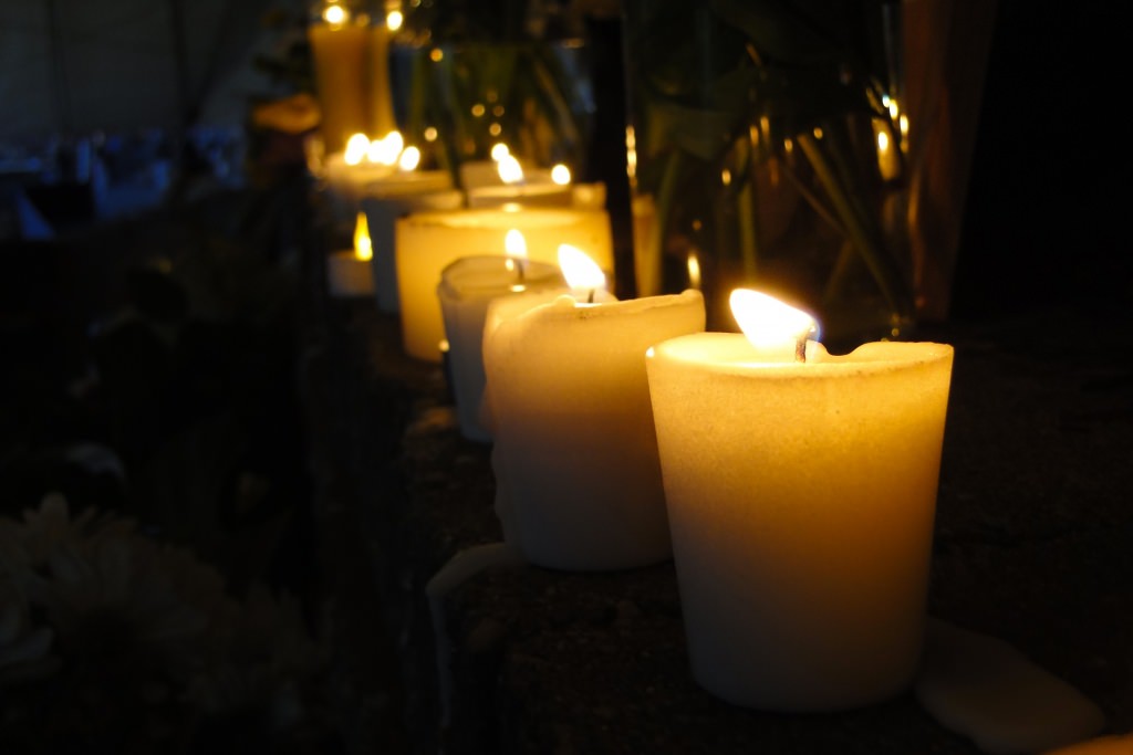 The candles were lit as a part of a Chinese tradition to honor the dead.