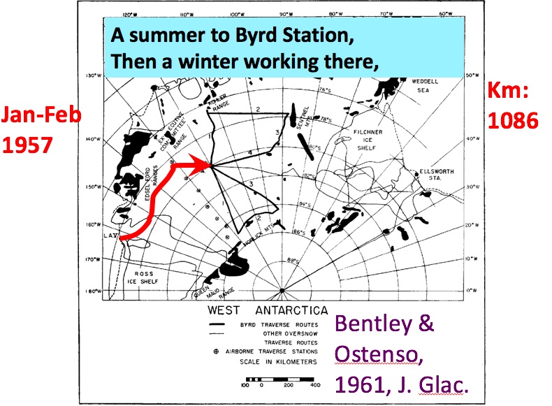 Image: Map of Bentley's traverse through Antarctica
