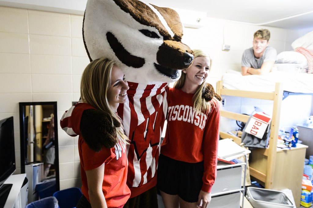 Photo: Ashlyn Mattes and Madison Shell pose in their room with Bucky