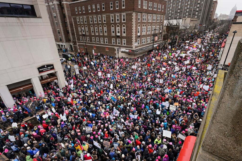 Photo: View of crowd at Women's March
