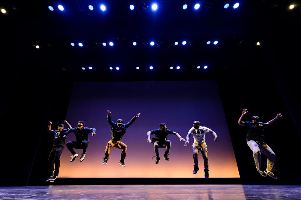 Photo: Dancers strolling on stage