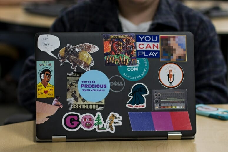 UW students’ laptop stickers show off their personalities