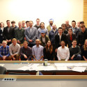 Contestants, judges, and organizers posed at the ninth NEST competition April 6, 2018. 

