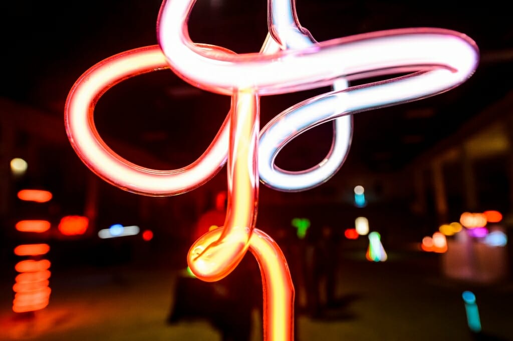 Photo: Glowing neon artwork