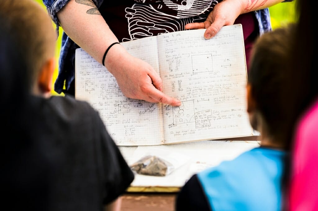 Photo: Closeup of book of field notes