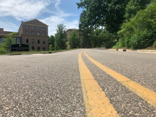 A ground level view of the final stretch on Observatory Drive.