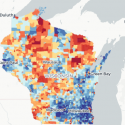 An image of communities in Wisconsin from the neighborhood atlas