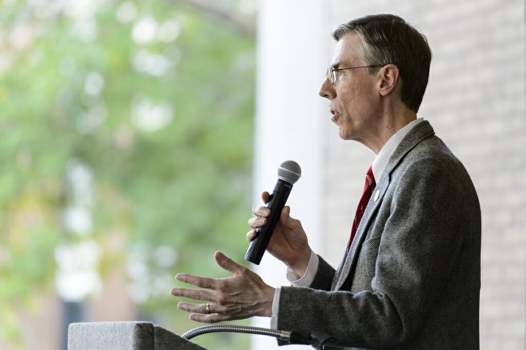 Robert McMahon at the podium.