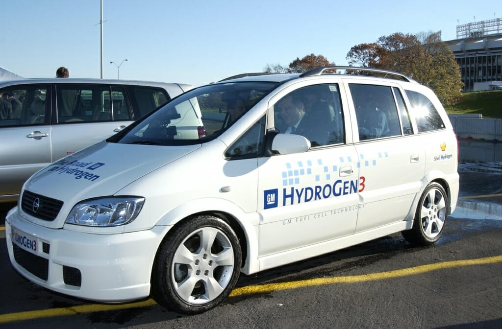 Photo: Hydrogen fuel vehicle parked in parking lot