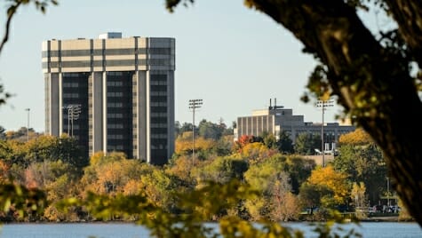 Photo: WARF building as seen from across lake at Picnic Point
