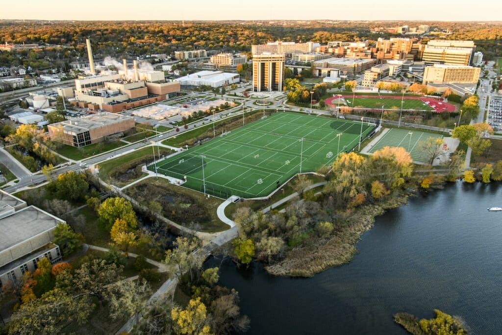 Photo: Aerial view of soccer fields