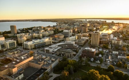 Photo: Aerial view of Union South and surrounding area