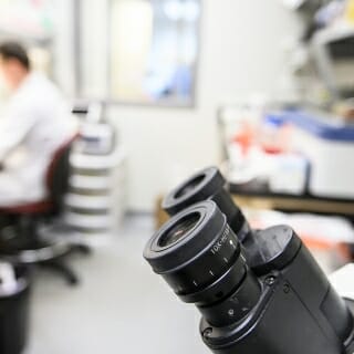 Photo: Eyepiece of a microscope