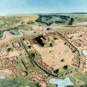 Painting: The site of Cahokia as it was in its prime.