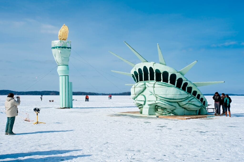 Photo: Statue of Liberty fake head in 2009.