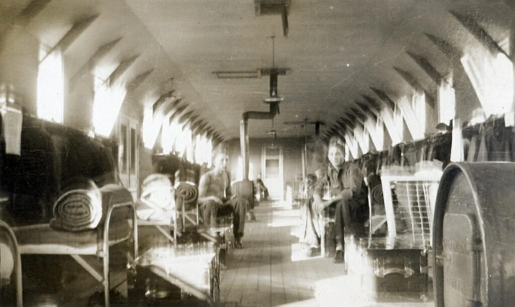 Photo: Interior of barracks building