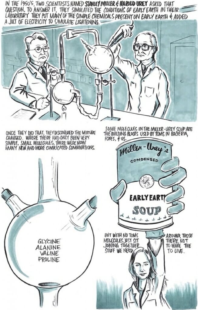 Graphic: Cartoon of professors doing experiment