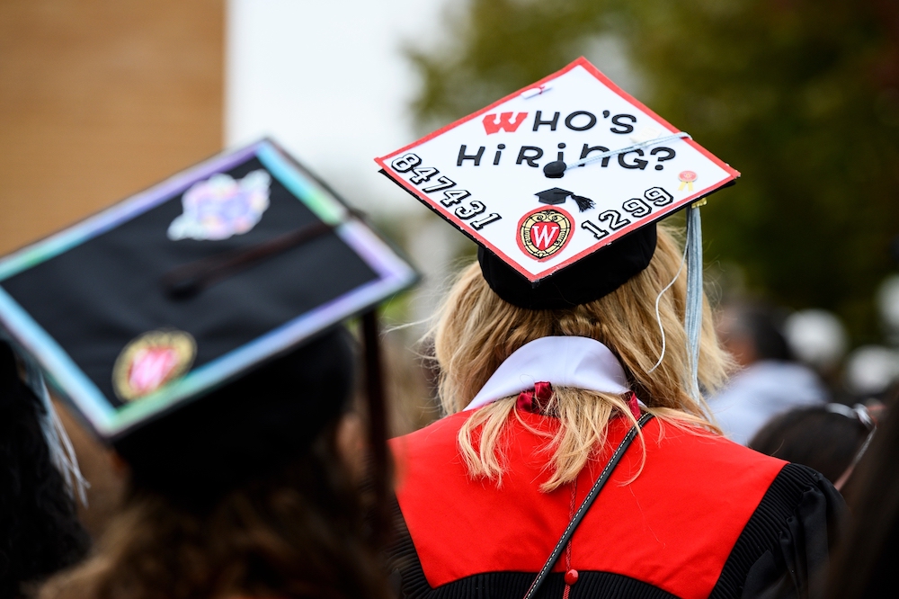 Photo of a mortarboard with 
