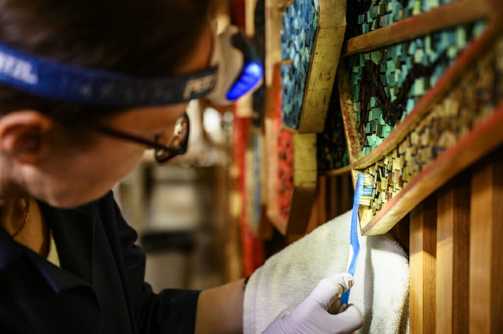 Old Watrous mosaic looks as good as new — meaning more like it did in 1963