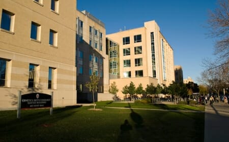 Photo: Exterior of Genetics-Biotechnology building