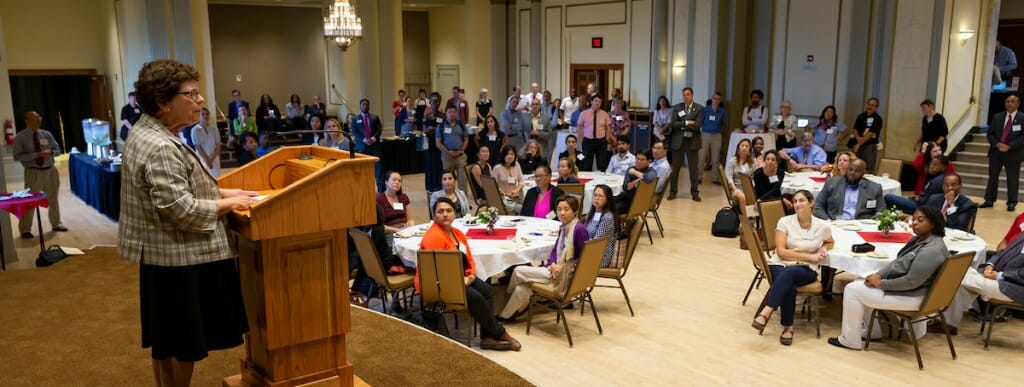 Chancellor Rebecca Blank addressed the Faculty of Color reception. Blank detailed many of UW-Madison's recent diversity initiatives.