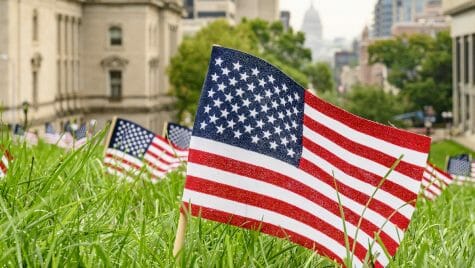 Photo: An American flag close-up.
