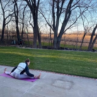 Nina Ignatowski made sure to practice her yoga outdoors. The sunset made for an even more zen experience!