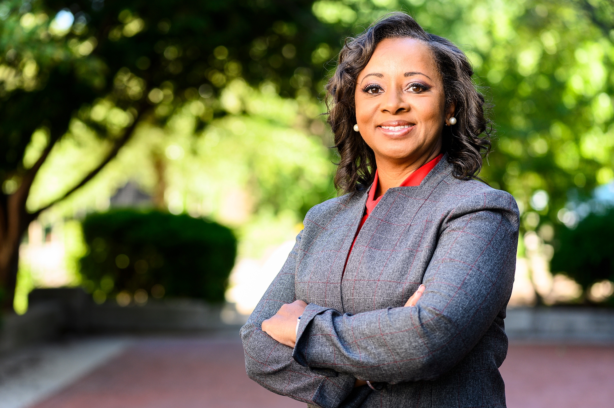 Photo of Cheryl Gittens standing outside Bascom Hall