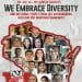 Individual photos of a diverse group of students superimposed on a map of Wisconsin with Bucky Badger in the corner
