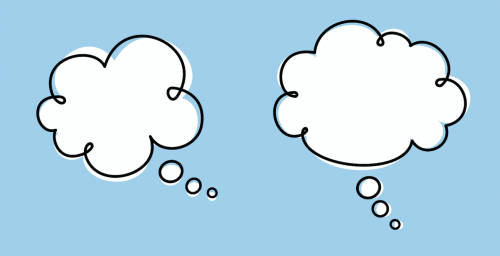 Cartoon image of 2 empty thought bubbles