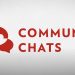 3 speech bubbles and the words 'COMMUNITY CHATS