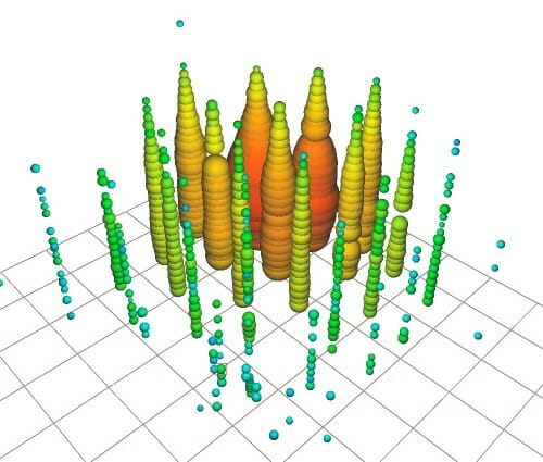 A visualization of the Glashow event recorded by the IceCube detector