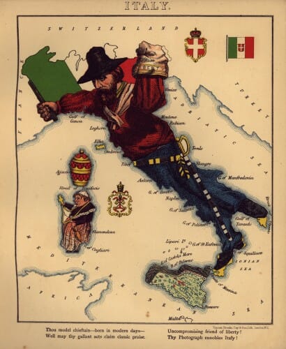 1868 map of Italy