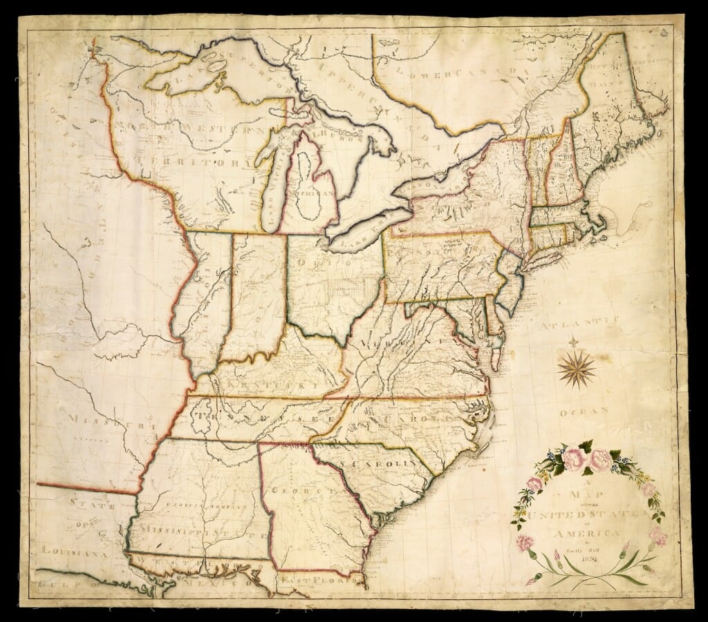 1820 map of the U.S.