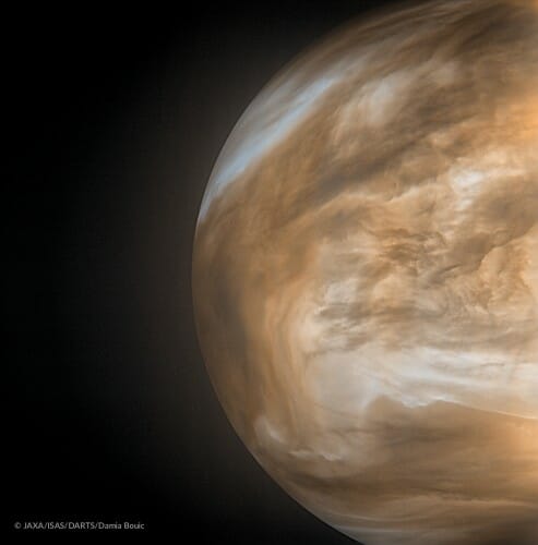 An image of the night side of Venus