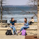 An outdoors lunch was a good way to kick off spring on March 21, even if the lake remains partially frozen.