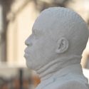 Profile view of statue's head