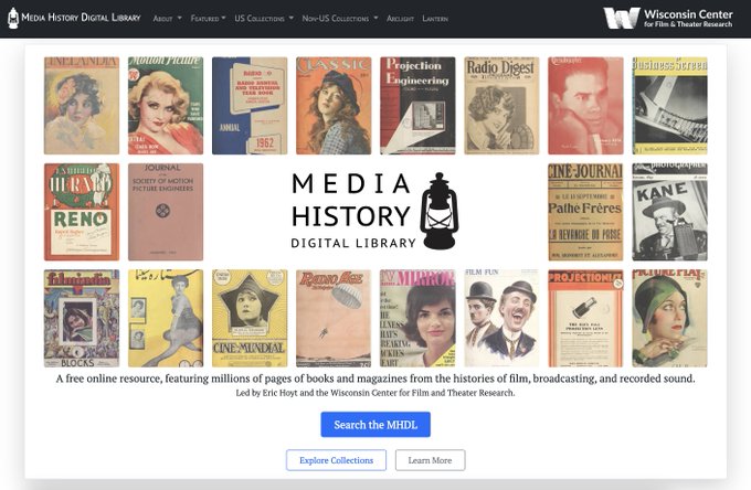 Las publicaciones digitales en el nuevo sitio web cuentan la historia temprana de películas, transmisiones y grabaciones.