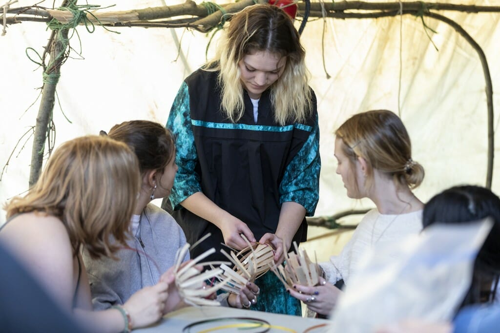 Weaving black ash baskets is a Ho-Chunk tradition. While some baskets are prized as works of art, others are useful tools for everyday use.