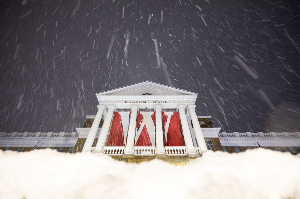 The snow showed Bascom Hall's famous facade in a new light.