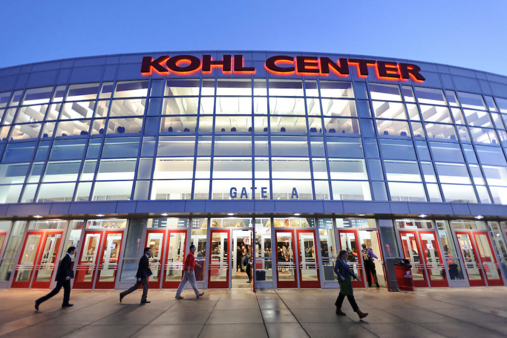 The front elevation of the Kohl Center