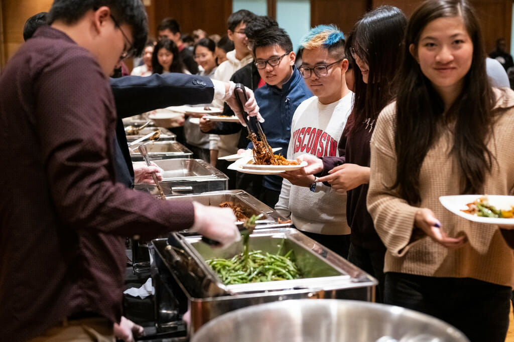 Traditional Chinese food is served to students and guests at Varsity Hall.