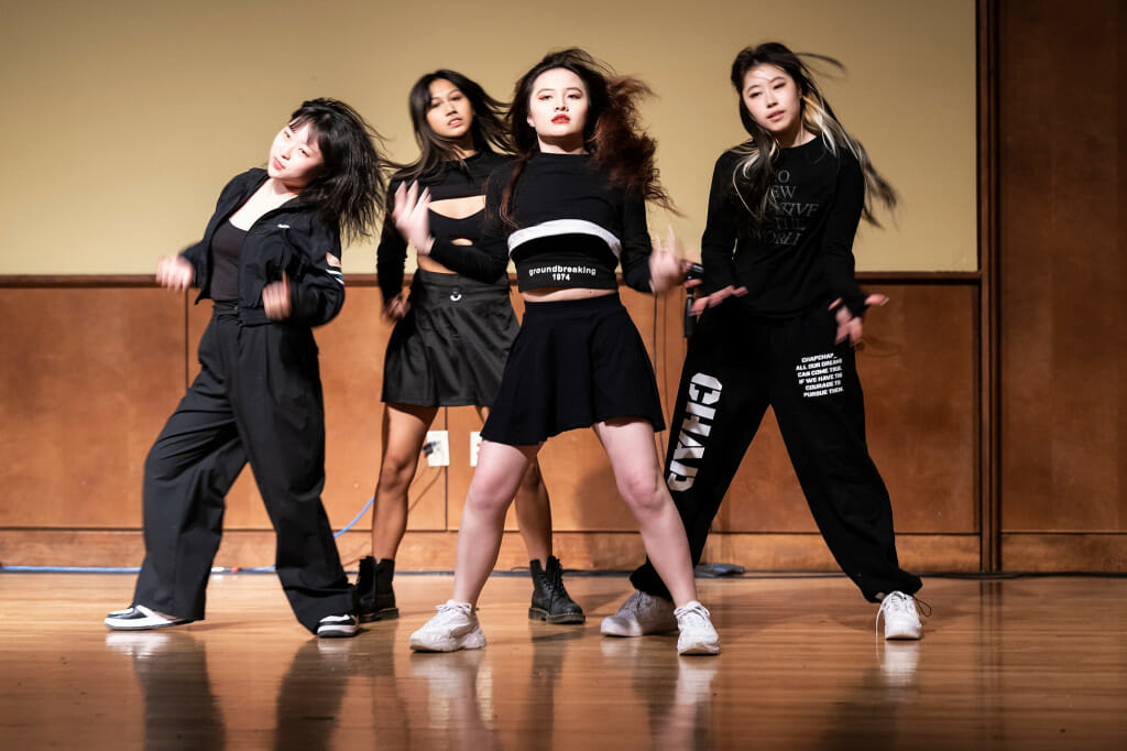 Members of VIVID, a UW–Madison student K-pop and hip-hop dance group, perform during the CHASA celebration.
