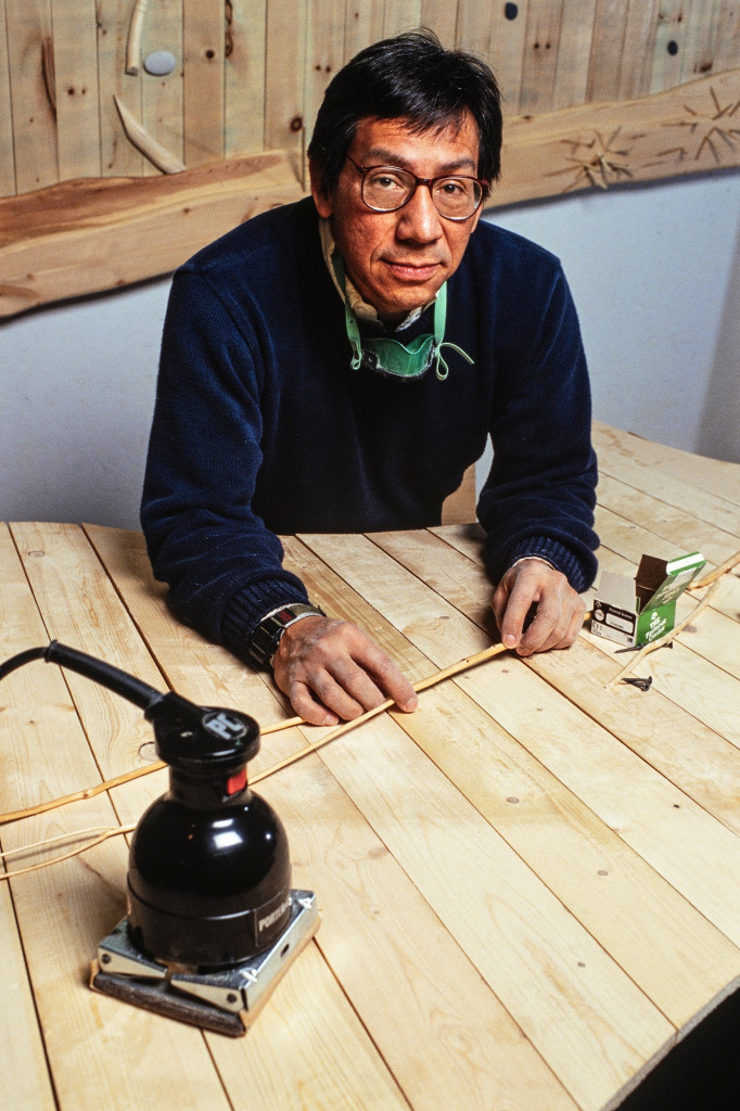 Truman Lowe, professor of art at the University of Wisconsin–Madison, is pictured in his woodworking studio in 1992. “Truman Lowe is one of the most important Indigenous artists of our time. As a leader, he created a platform for Indigenous communities in the 21st century,