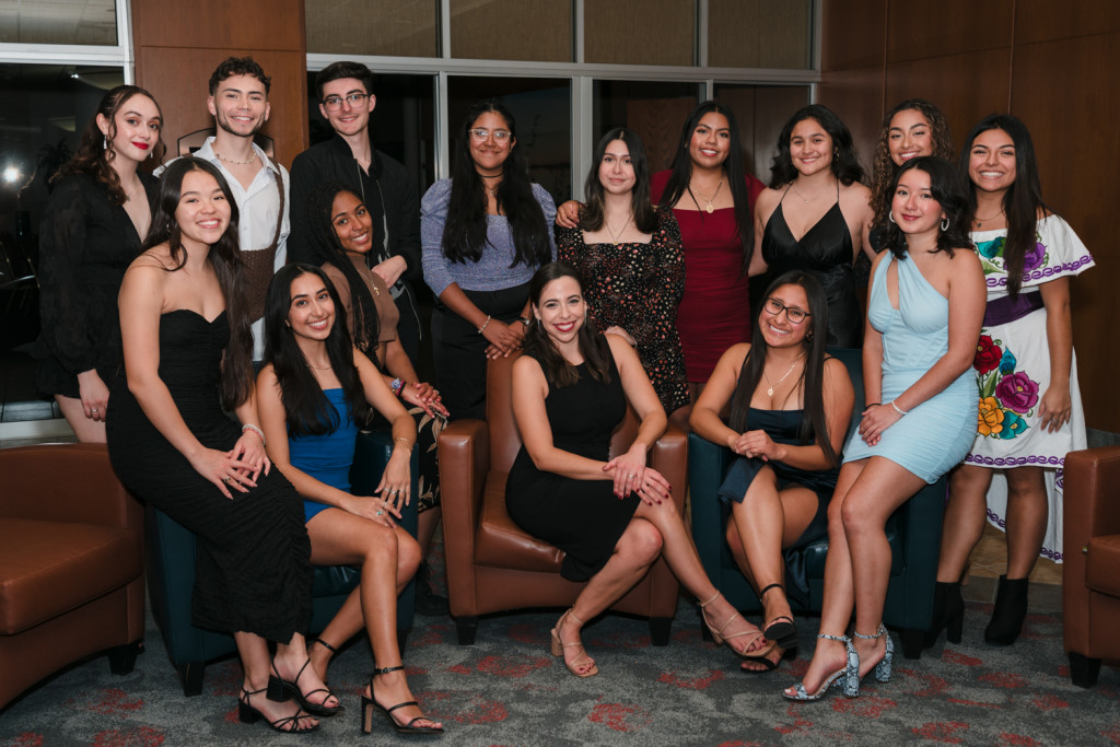 Students pose for a group photograph.