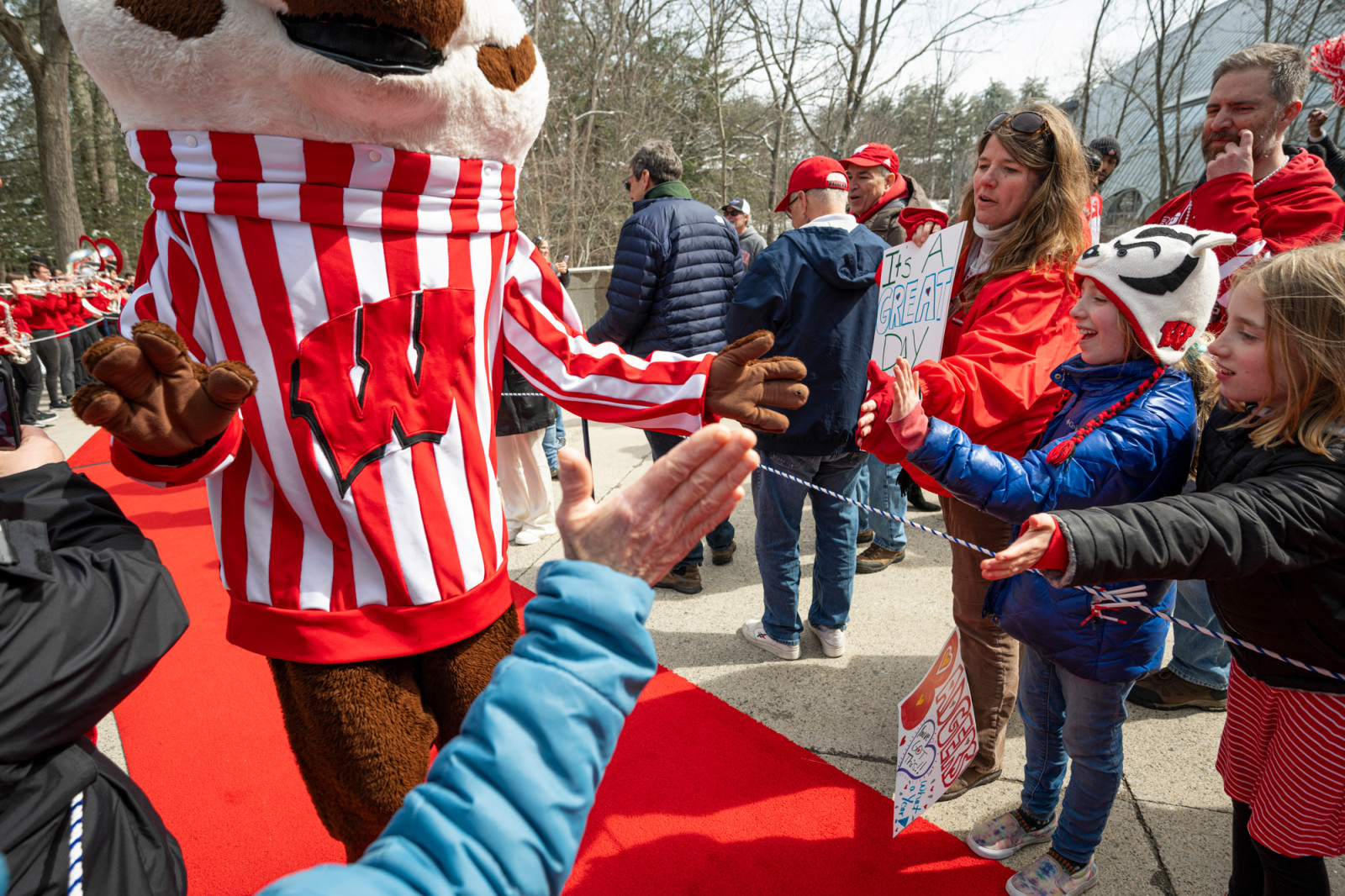 Badger fans bring the red to New Hampshire for championship