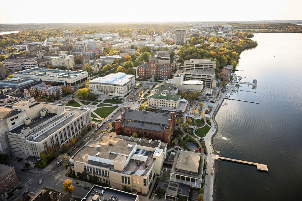 Aerial photo of UW–Madison's campus